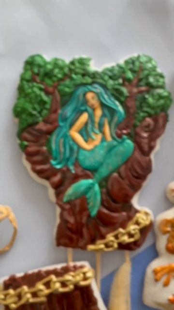 Лукоморье. Пряники-топперы по мотивам Пушкинских сказок.  #gingerbread #art #shorts #cake #пряники