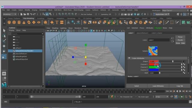 Ocean wave with Texture deformer in maya 2020