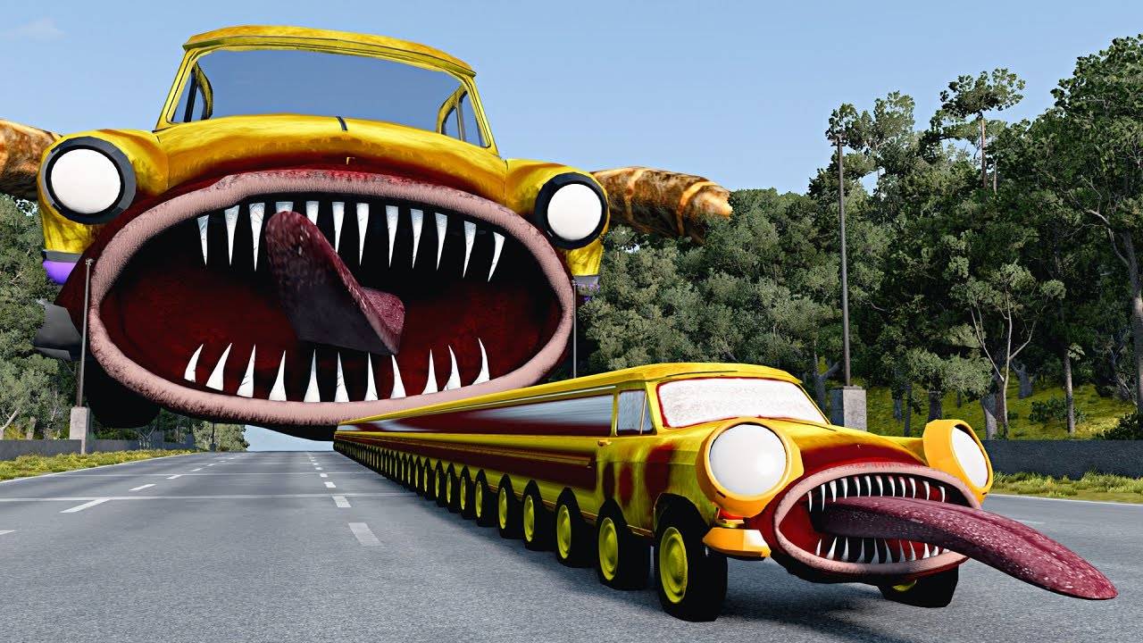 МОНСТРЫ ПРОТИВ МАШИНОК: Огромный вихрь на трассе! 🌪️ Кто уцелеет?