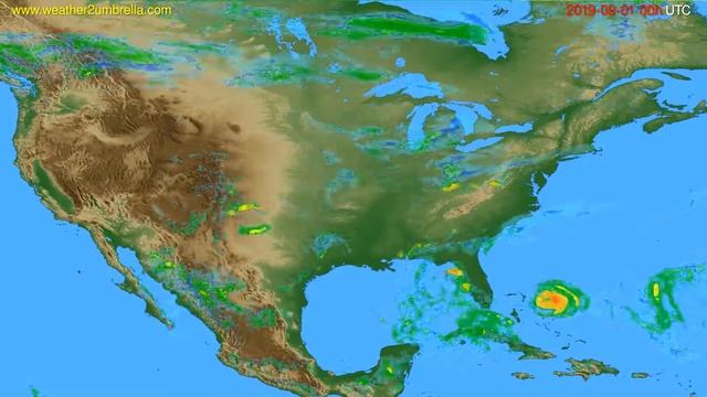 Radar Forecast USA & Canada // Modelrun: 12h UTC 2019-08-31