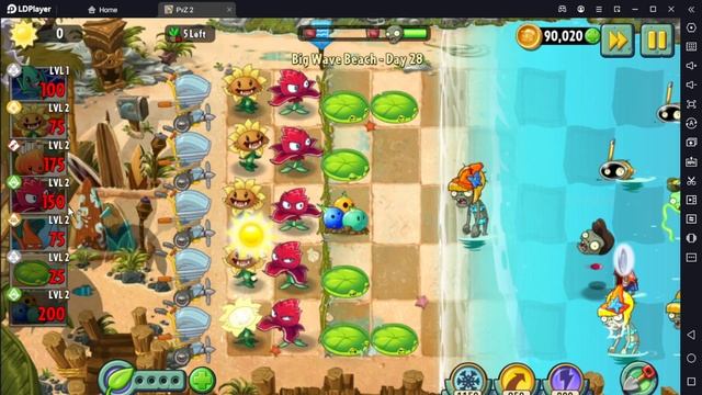 Растение против Зомби 2/PvZ2 Adventure Big Wave Beach Day 28/Большая Пляжная Волна День 28