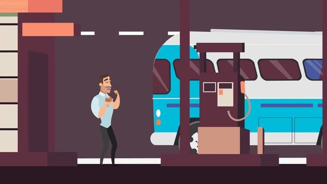 Персонажная 2D-анимация для MoovEat. Сделано Rubarb