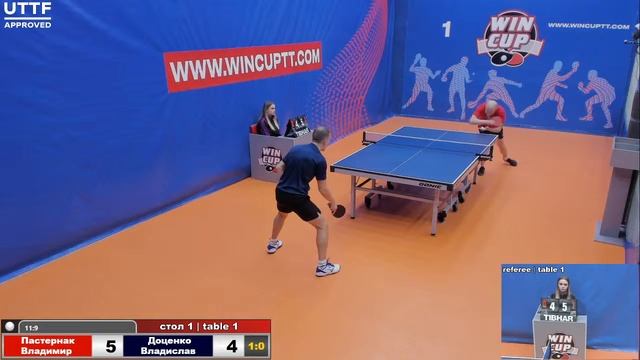 Пастернак Владимир 3-0 Доценко Владислав Турнир Восток 1 WIN  CUP 09.12.20 Прямая трансляция Зал 1