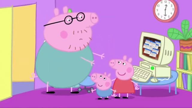 Свинка пепа играет в Minecraft