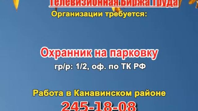 13 ноября_06.30_РАБОТА В НИЖНЕМ НОВГОРОДЕ_Телевизионная Биржа Труда