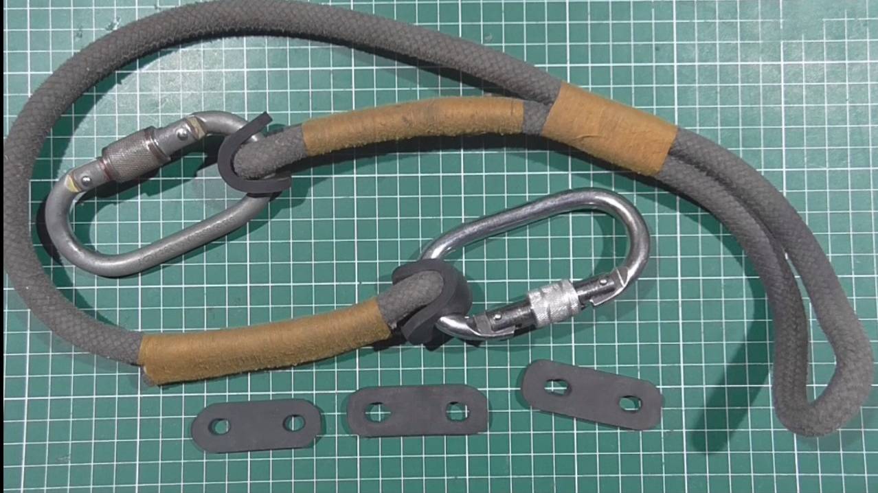 Стринги! Фиксаторы для альпинистских карабинов! Самодельные из куска резины!