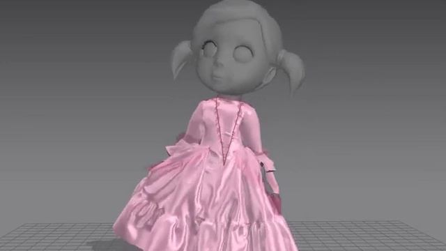 студенческая работа по настройке ткани и персонажной анимации  в Autodesk Maya, Marvelous Designer