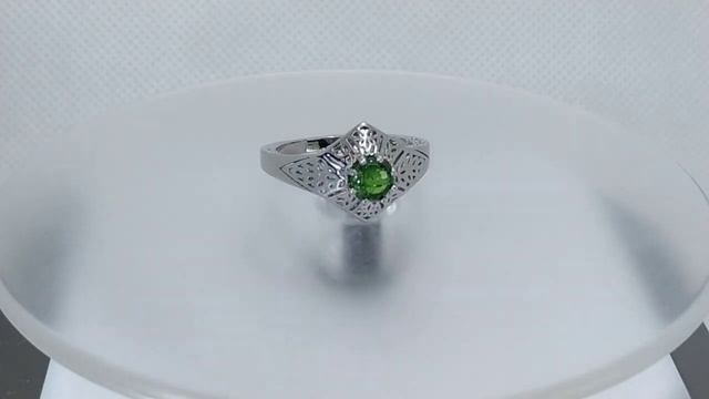 Кольцо с натуральным танзанийским тсаворит гранатом 0