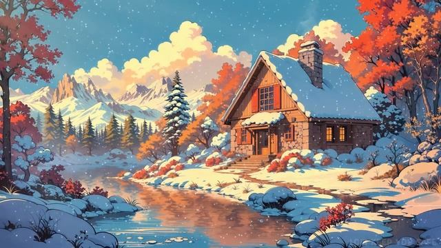 Sunset Winter ❄️ Lofi Keep You Safe 🌥️ Stress Relief With Lofi Hip Hop ~ Lofi Winter To Study Work