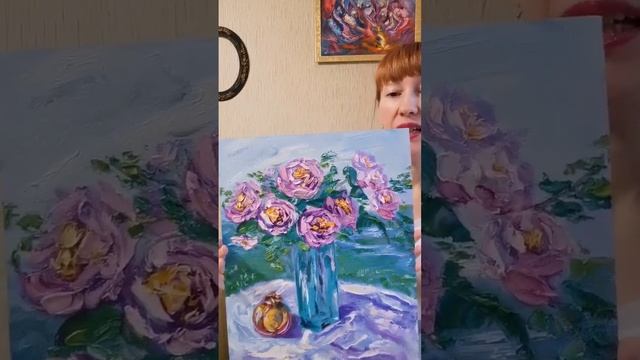 Картина розы гранат природа Живопись 116