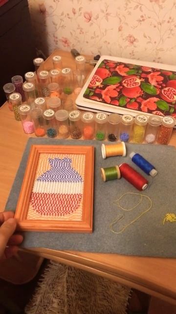 #моя #работа #вышивка #бисером #гранат #флаг #России, #пе?