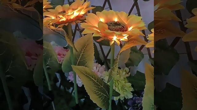 Сонячний LED світильник-соняшник IP65 | Декоративне садов