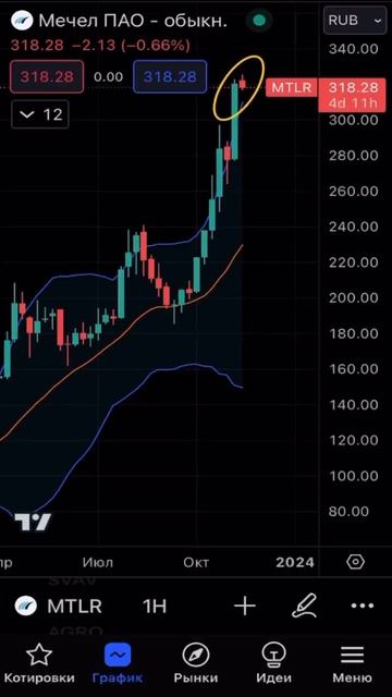 Сильная перекупленность в обыкновенных акциях Мечел
