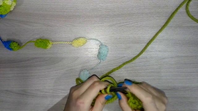 Вязание с пумпонной пряжей