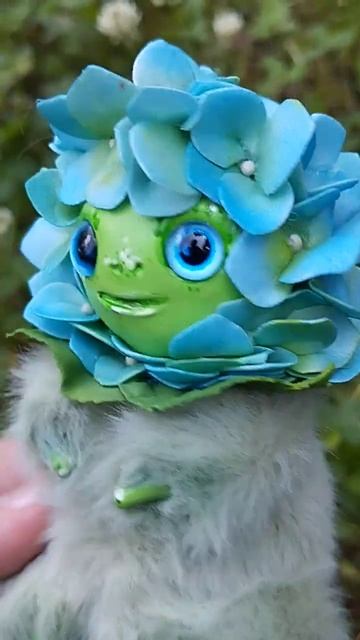 Цветочная фея в стиле тедди Гортензия голубая :)
