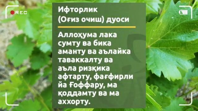 Рузада огиз очиш ва йопиш дуоси