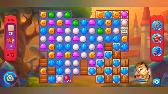 фишдом 2022  #  1725 уровень - прохождение без бустеров # Fishdom,   1725  Level - No Boosters.