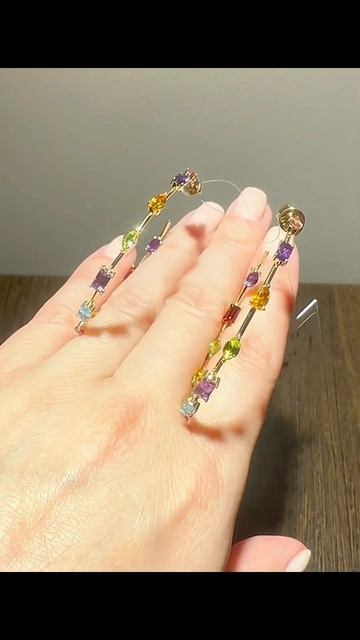 Серьги Конго🔥Подписывайтесь👇#аметист #топаз  #цитри