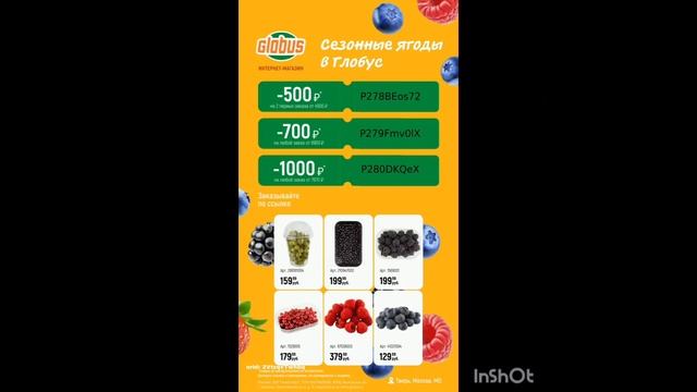 Промокоды на скидку в интернет магазин Глобус. Гео: Тв?