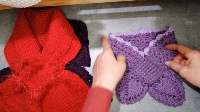 🎀Вязаный комплект шапка и шарф с петлёй . Обзор новой работы.  МК шарфа уже в работе.