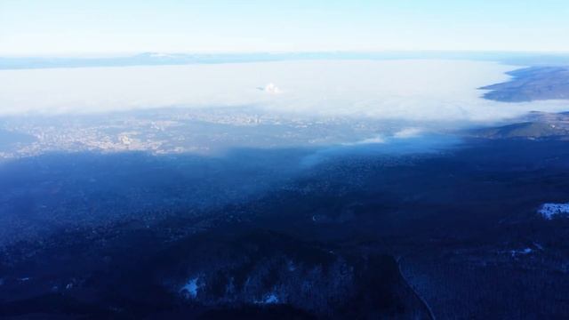 Витоша, Платото и София в мъгла, коригирано - Platoto I Sofia W Mugla Corrected