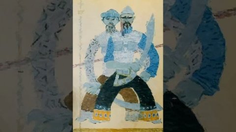 Эскиз костюмов воинов к опере Е. Брусиловского «Ер-Тар