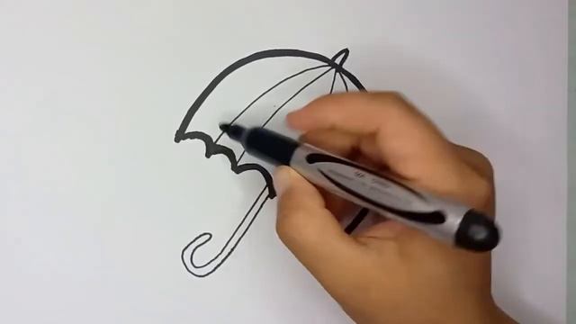 Как нарисовать ЗОНТИК? Простой техника рисование дете