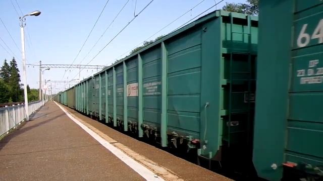 Электровоз ВЛ10К-828 С ГРУЗОВЫМ ПОЕЗДОМ