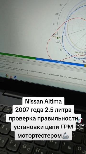 Nissan Altima 2.5 проверка правильности меток ГРМ мотортесте?