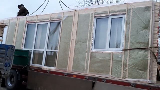 Установка дома на участке