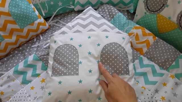 Защита на кроватку из хлопка.