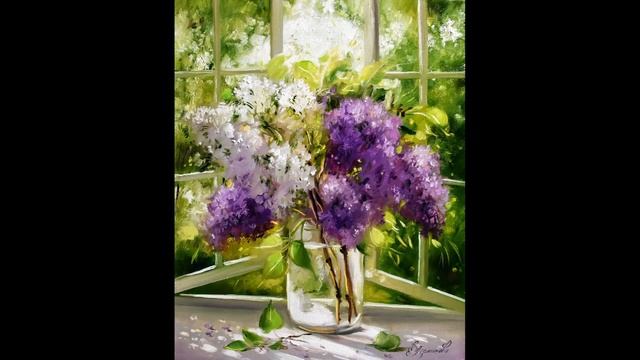 Сирень в живописи художника Елены Перминовой