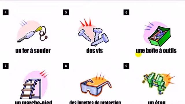 урок французского языка # Vocabulaire # Les Outils