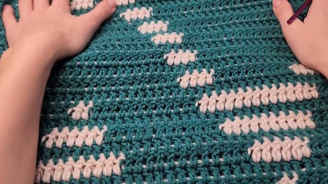 готовый плед и обвязка края