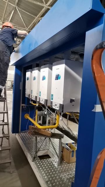 Каскады Mizudo. 8 настенных газовых котлов.