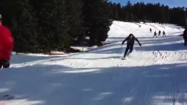 Прикол на лыжах