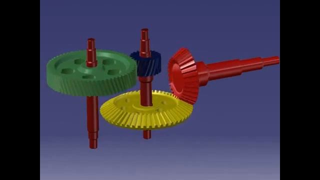 Конический редуктор, анимация