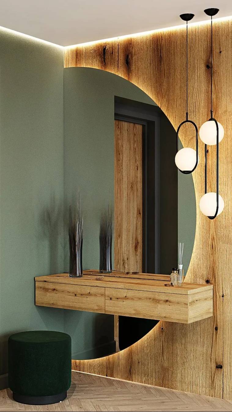 Полукруглое зеркало с подсветкой на заказ. Монтаж зеркала #зеркалоназаказ #зеркалосподсветкой