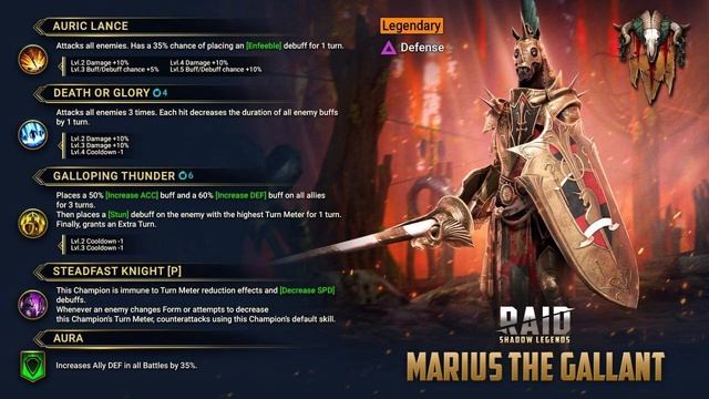 Мариус Бравый  новый Void герой за выполнение миссий в игре Raid Shadow Legends