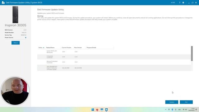 Обновляем системный BIOS на компьютере Dell Inspiron 3030