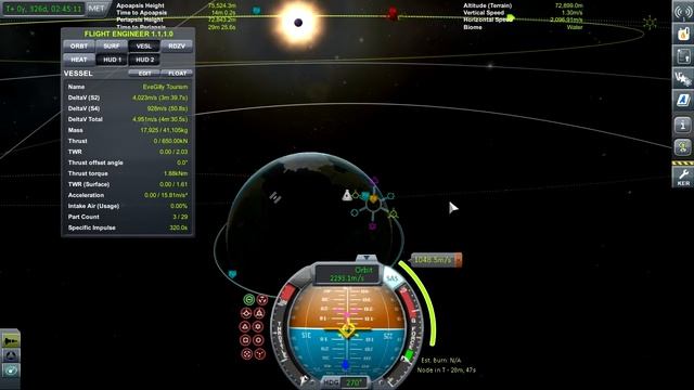 KSP 1.1 Прохождение карьеры. 94. Везём туристов на Eve и Gilly.