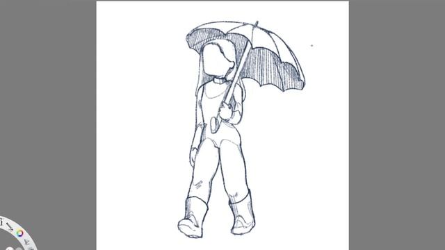 SpeedPaint девушка с зонтом