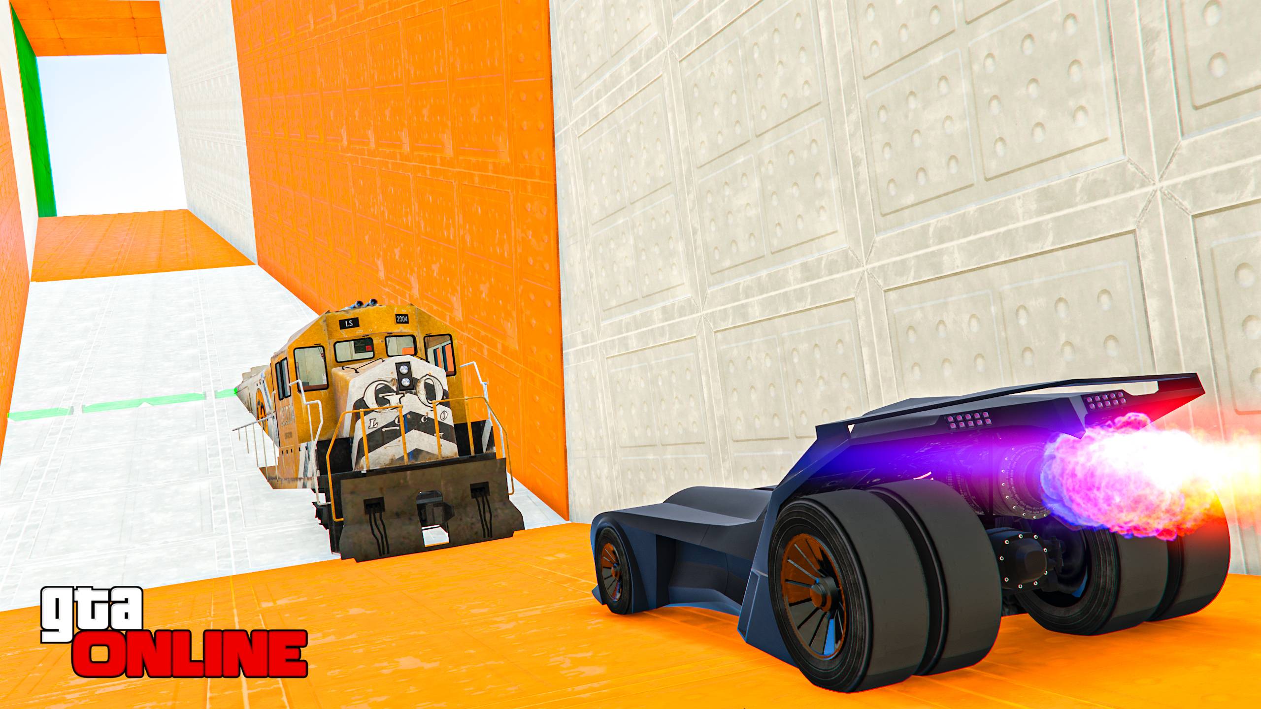 БЕЗУМНАЯ СТЕНКА НА СТЕНКУ С ПОЕЗДОМ В GTA 5 ONLINE !