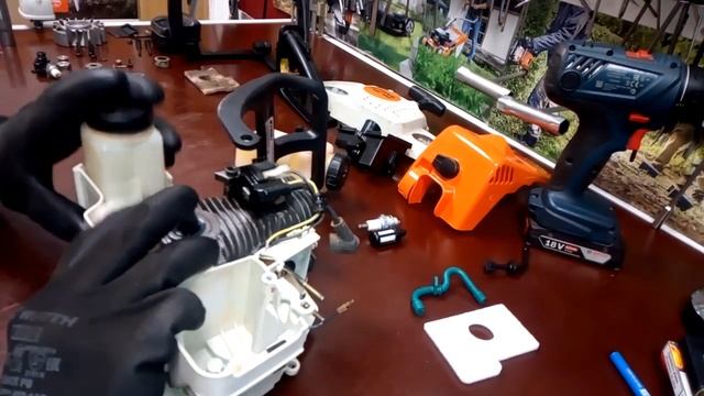 STIHL MS 180 Профилактика и ремонт.STIHL MS 180 Prevention And Repair.