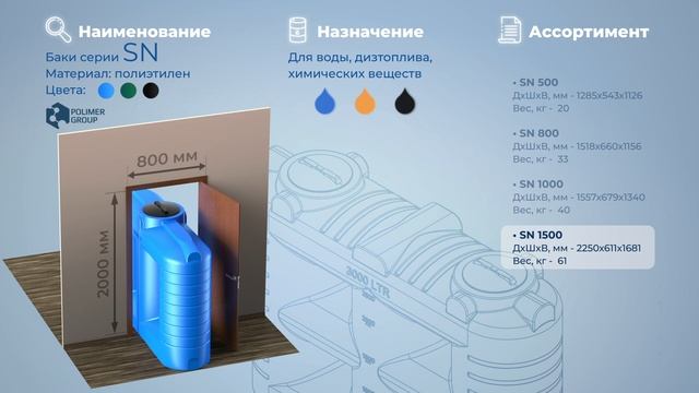 Прямоугольные пластиковые баки SN