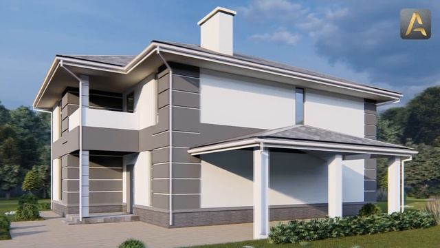 Стильный двухэтажный дом с продуманной планировкой. П