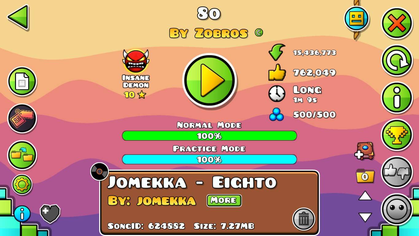 Geometry Dash. 8o By Zobros (Insane Demon) - 100%