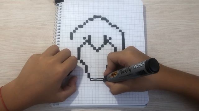 Малюнки по клітинках Значок Кольта Бравл Старс Colt Brawl Stars drawing pixelart