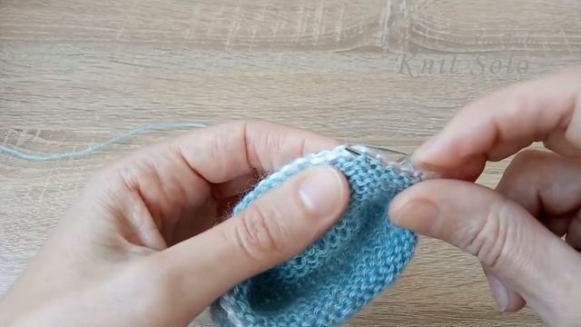 Подгиб с рубчиком из изнаночных петель. Knit Solo