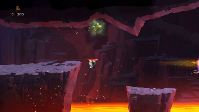 Прохождение Rayman Legends Пик Олимпа.Геройская гонка с лавой (Без комментариев)
